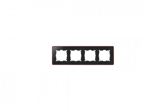 Фотография товара 'Simon 8201640-252 Рамка на 4 поста, графит/металл.красный, S82D'