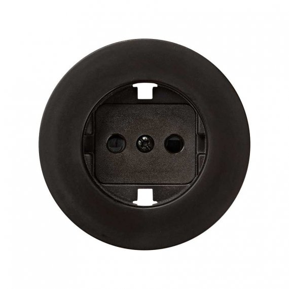 Фотография товара 'Simon 88041-62 Накладка со шторками для розетки Schuko 2Р+Е, коричневый, S88'