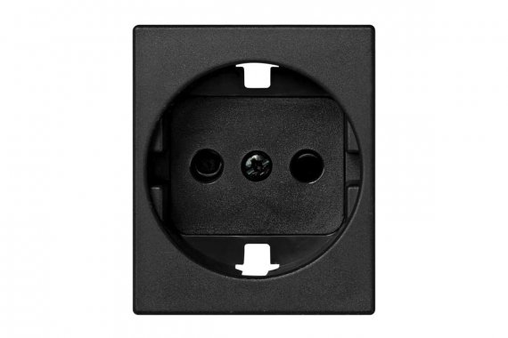 Фотография товара 'Simon 82041-58 Накладка со шторками для розетки Schuko 2Р+Е, графит, S82Centr'
