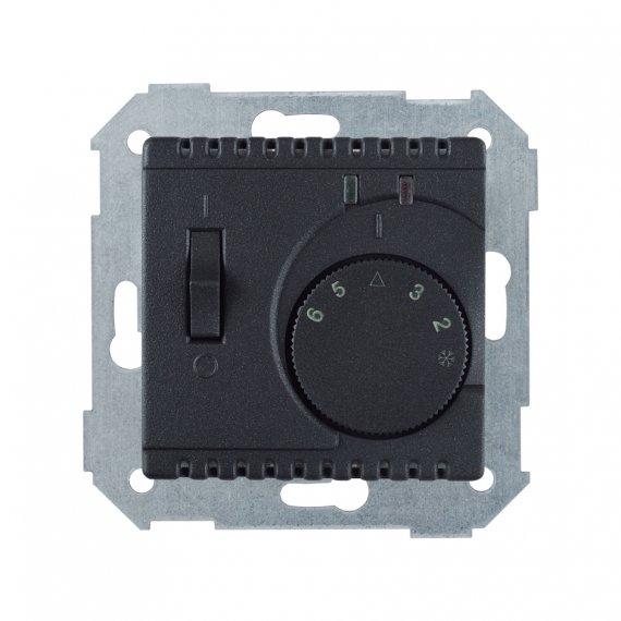 Фотография товара 'Simon 82504-38 Регулятор т/пола механич. с внешним датчиком, 16А 230В~, графит, S82'