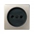 Фотография товара 'Simon 82040-34 Накладка со шторками для розетки 2Р цвета шампань/графит S82'
