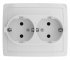 Фотография товара 'Simon 1590456-030 Розетка двойная моноблок Schuko 2x2Р+Е, 16A 250В'