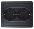Фотография товара 'Simon 1590451-038 Розетка двойная моноблок со шторками Schuko 2x2Р+Е, 16A 250В'
