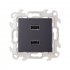 Фотография товара 'Simon 2411090-038 Розетка 2xUSB 2.0 (передача данных), графит, S24'