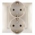 Фотография товара 'Simon 1590459-034 Розетка двойная моноблок Schuko 2x2Р+Е, 16A 250В'