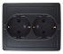 Фотография товара 'Simon 1590456-038 Розетка двойная моноблок Schuko 2x2Р+Е, 16A 250В'