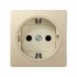 Фотография товара 'Simon 82041-64 Накладка со шторками для розетки Schuko 2Р+Е цвета шампань/сл.кость S82'
